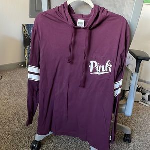 PINK Victoria’s Secret long sleeve maroon top with hood